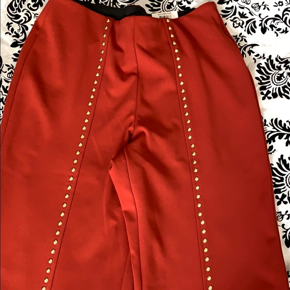 Wide leg regular high rise pant